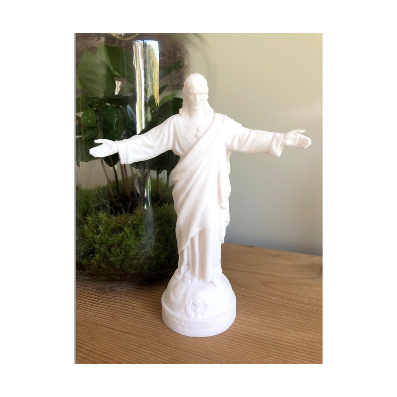 Statue Sacré Coeur des Familles en albâtre - 17cm