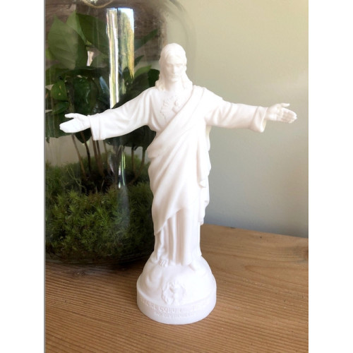 Statue Sacré Coeur des Familles en albâtre - 17cm