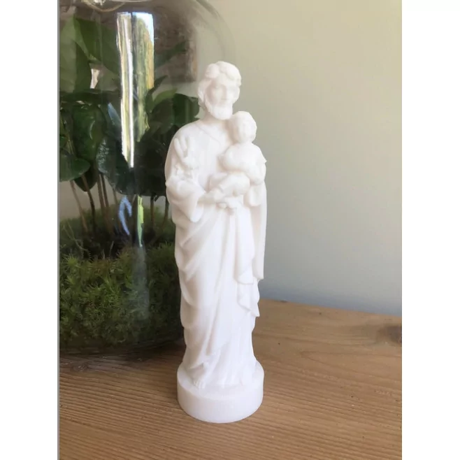 Statue Saint Joseph en albâtre