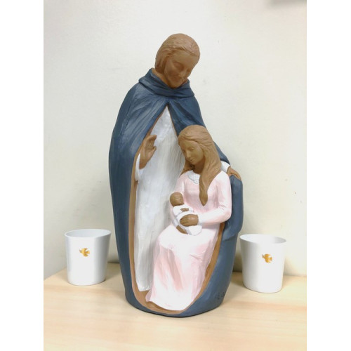 Statue moderne Sainte Famille en albatre