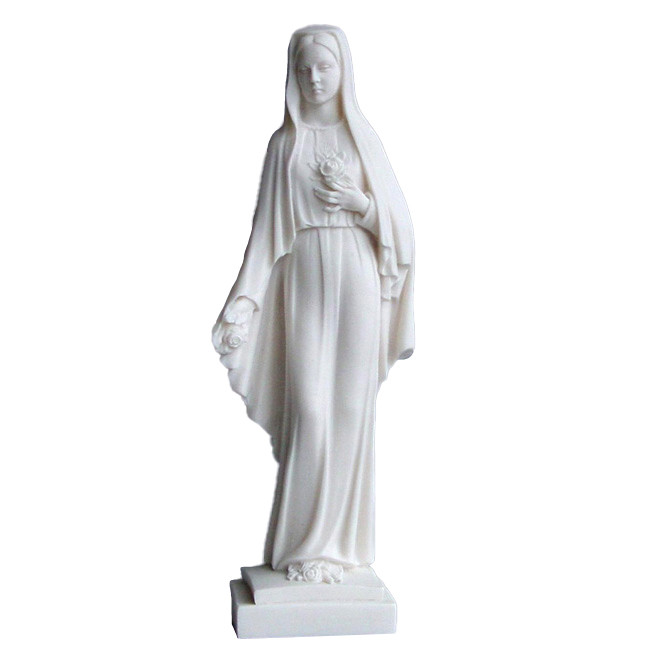Statue Notre Dame des roses en albâtre 27cm