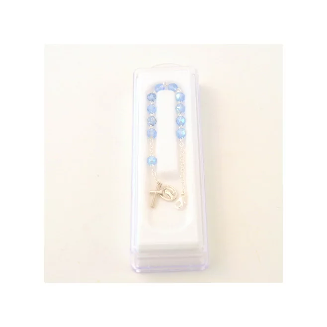 Bracelet Dizainier en perle de verre bleu clair