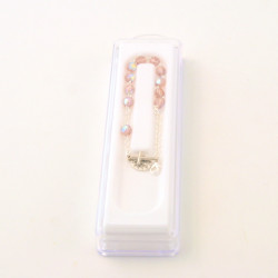 Bracelet Dizainier en perle de verre facettée - rose  clair