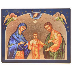 ICONE RELIGIEUSE OR - 15.5x11.5 La Ste Famille aux étoiles