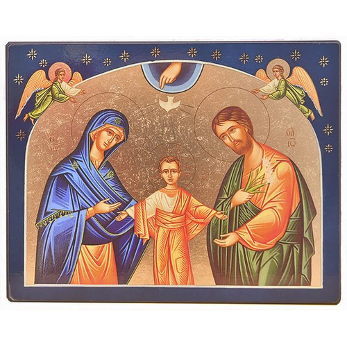 ANCIENNE PEINTURE RELIGIEUSE- Sainte Famille- Huile Sur Toile Signé
