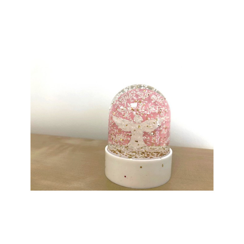 Boule à paillettes Ange Rose 2