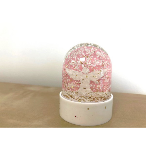 Boule à paillettes Ange Rose 2