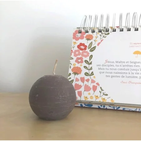 Bougie ronde - 6cm - taupe