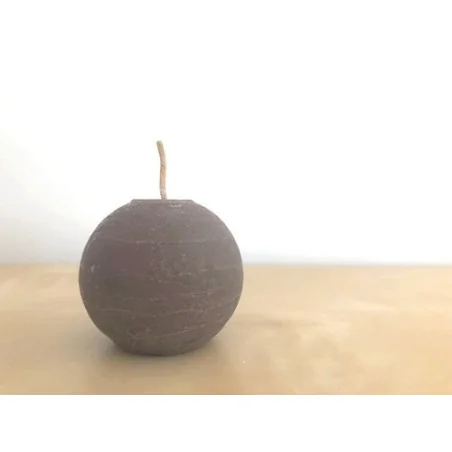 Bougie ronde - 6cm - taupe
