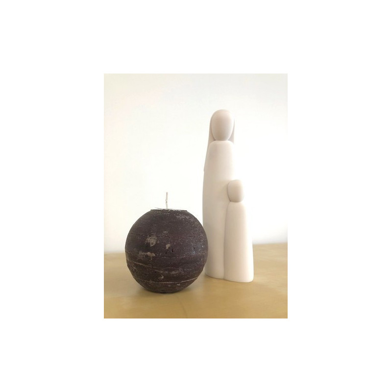 Bougie ronde - 10cm - chocolat
