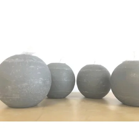 Bougie ronde - 10cm - gris clair