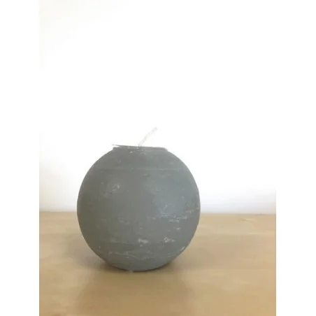 Bougie ronde - 10cm - gris clair