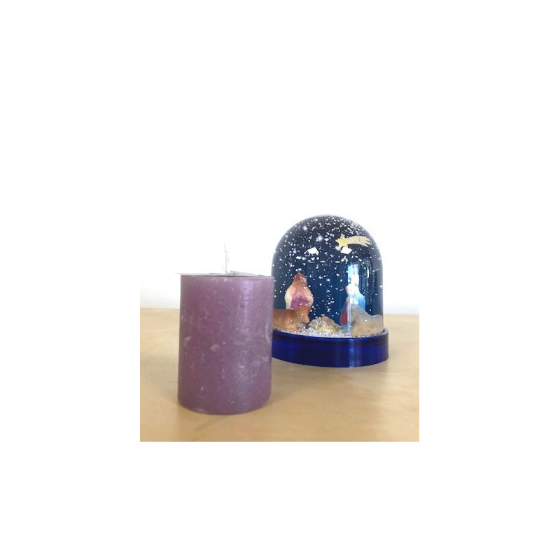 Bougie cylindrique - H5cm - parme