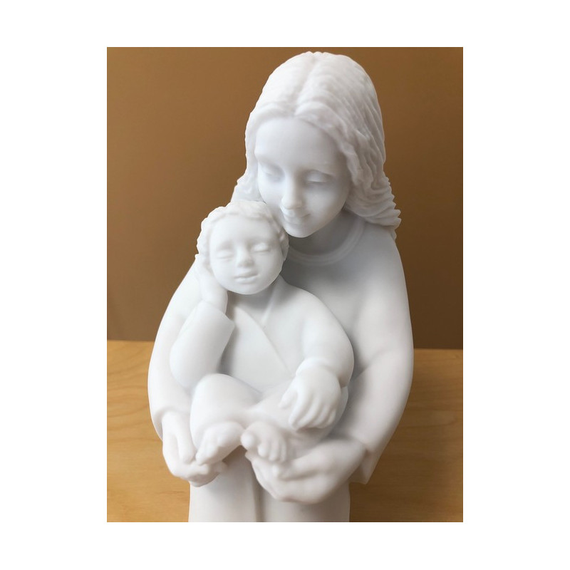 Statue en albâtre ND de la Confiance par MAITE ROCHE - 19.5cm