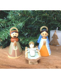 Sainte Famille en bois doré avec décor étoile