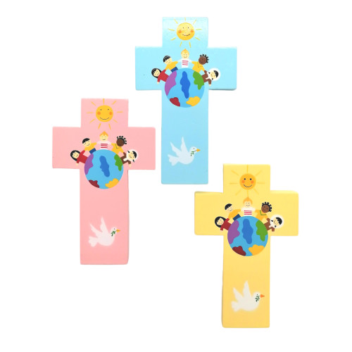 Petite croix Enfants du monde bleue