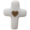 Croix Emany en pierre d'albâtre avec dorure -  Croix de l'amour