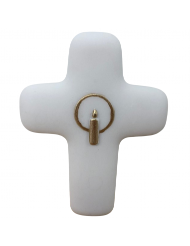 Croix Emany en pierre d'albâtre avec dorure -  Croix de la lumière