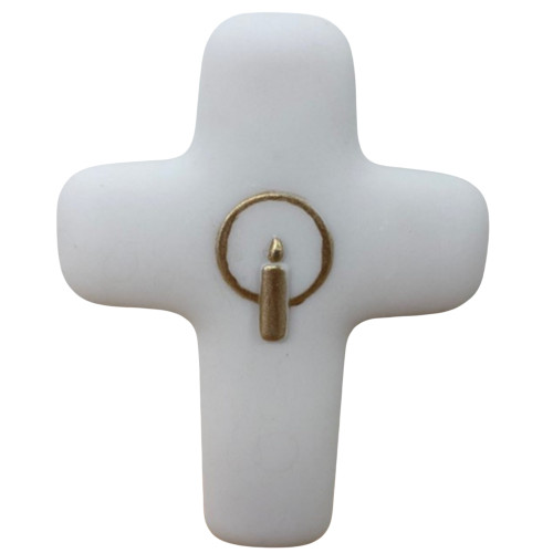 Croix Emany en pierre d'albâtre avec dorure - Croix de la lumière