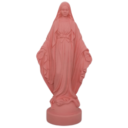 Statue colorée Vierge miraculeuse en albâtre - 17cm - ROSE