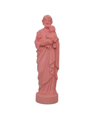 Statue colorée Saint Joseph - 17cm - ROSE