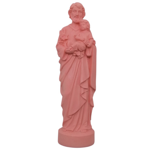 Statue colorée Saint Joseph - 17cm - ROSE