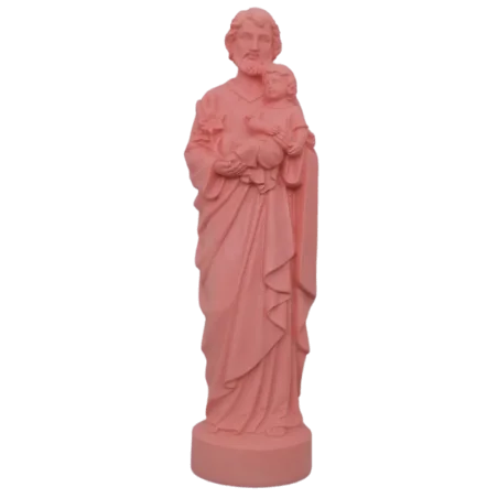 Statue colorée Saint Joseph - 17cm - ROSE