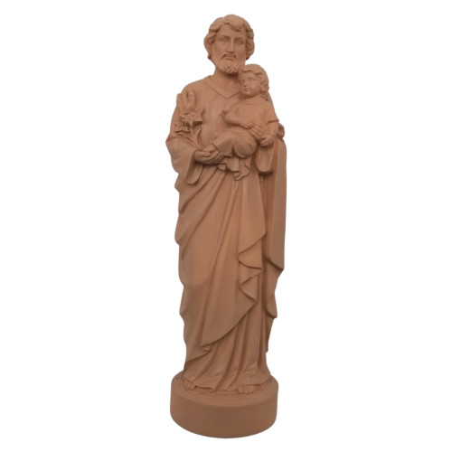 Statue colorée Saint Joseph - 17cm - TAUPE