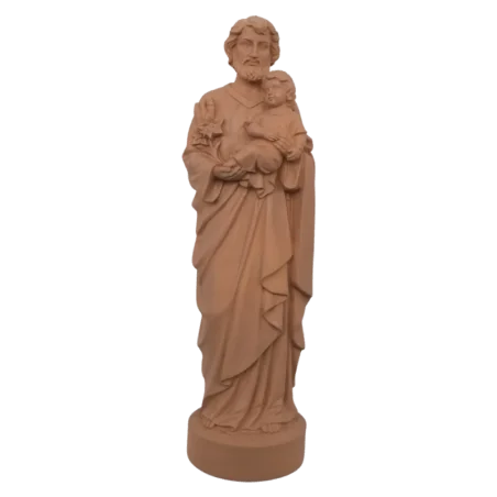 Statue colorée Saint Joseph - 17cm - TAUPE