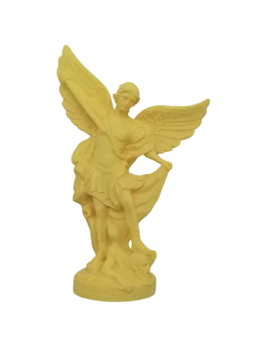 Statue colorée Saint Michel - 17cm - JAUNE