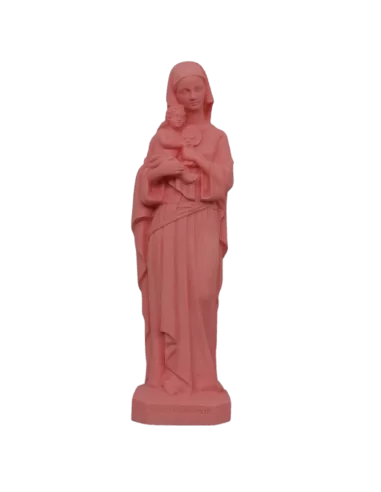 Statue colorée Notre Dame de l'Eucharistie en albâtre - 17cm - ROSE