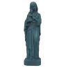 Statue colorée Notre Dame de l'Eucharistie en albâtre - 17cm - BLEU PETROLE