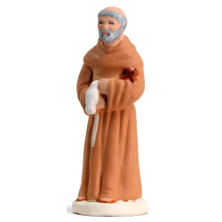 Santon Saint François d'Assise - Arterra - 7cm - Blanc