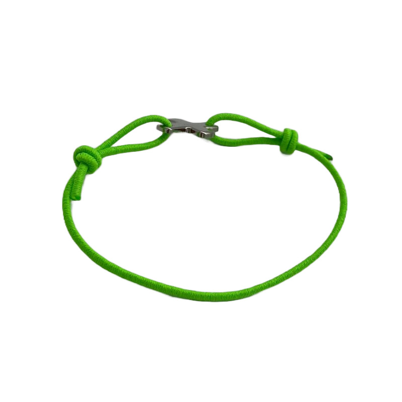 Bracelet élastique vert fluo avec croix