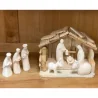 Crèche de Noël en bois naturel - Nativité + Rois mages