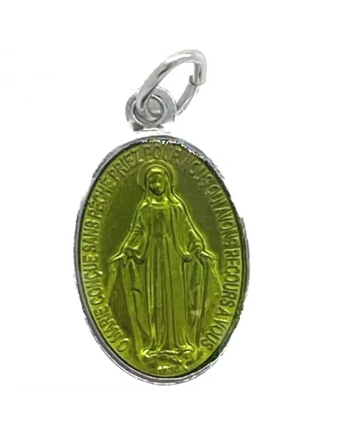 Médaille Miraculeuse vert anis - 19mm