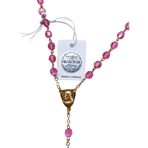 Chapelet doré Cristal Swarovski Rose Chapelet doré Cristal Swarovski Rose