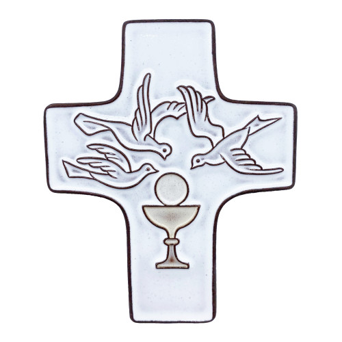 Croix céramique "Communion" blanc Croix céramique "Communion" blanc