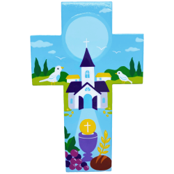Croix Communion Bleue