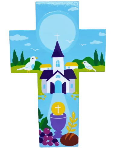 Croix Communion Bleue