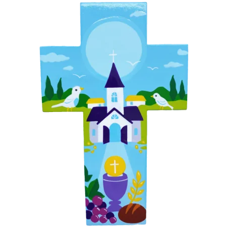 Croix Communion Bleue