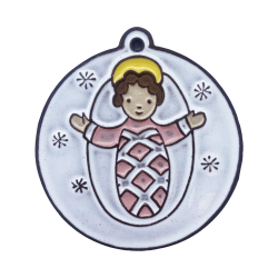 Médaillon Naissance Céramique Fille - Rose