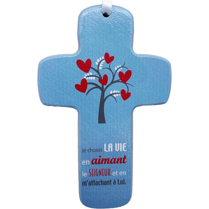 Cadeau religieux : Croix bois Moderne Vie