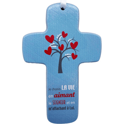 Cadeau religieux : Croix bois Moderne Vie