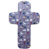 Croix bois " Symboles religieux" - bleu.
