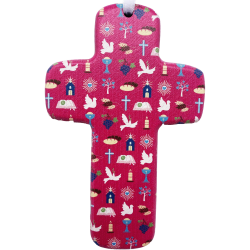 Croix Enfant Ange Gardien 15 Cm – Décoration Religieuse En Bois – Cadeau Baptême, Première Communion