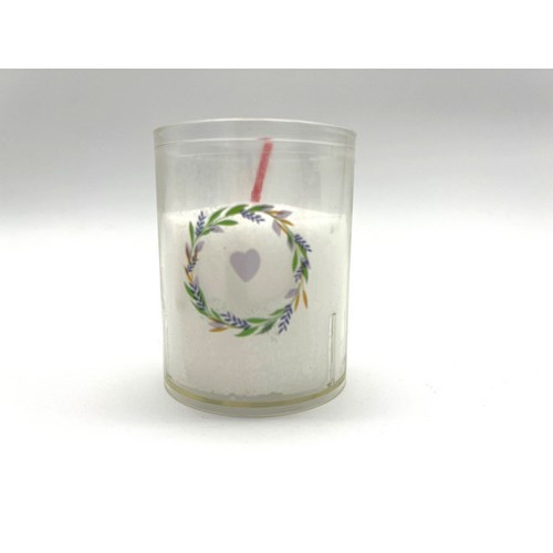 Bougie blanche avec couronne coeur