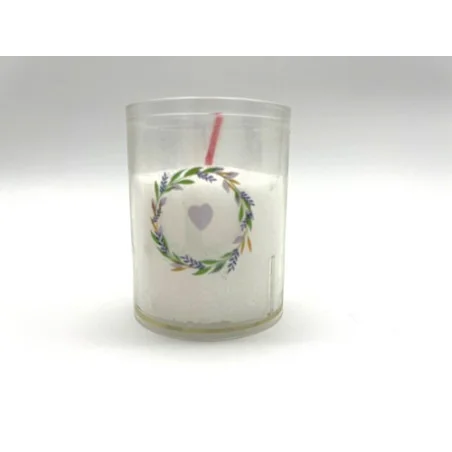 Bougie blanche avec couronne coeur