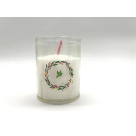 Bougie blanche avec couronne colombe
