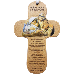 Croix bois "Prière pour la nativité"